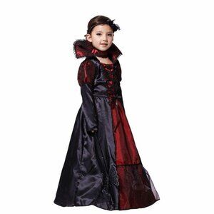 Kids Girls Vampire Vampiress Costume Halloween Fancy Dress Costumes M 4-6Y